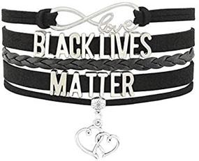 img 1 attached to 🌍 Уважение и равенство: браслет-талисман Black Lives Matter BLM для всех полов с подвеской бесконечной любви