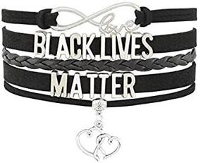 img 4 attached to 🌍 Уважение и равенство: браслет-талисман Black Lives Matter BLM для всех полов с подвеской бесконечной любви