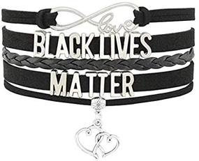 img 3 attached to 🌍 Уважение и равенство: браслет-талисман Black Lives Matter BLM для всех полов с подвеской бесконечной любви