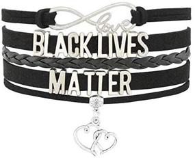 img 2 attached to 🌍 Уважение и равенство: браслет-талисман Black Lives Matter BLM для всех полов с подвеской бесконечной любви