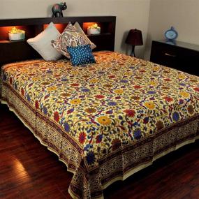 img 2 attached to Cotton Sunflower Print Indian Bedspread: Embrace Vibrant Elegance for Your Bedroom Décor