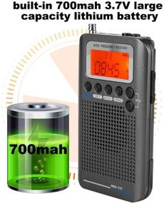 img 2 attached to 📻 Full Band Hand-held Aircraft Digital Travel Radio - AIR FM AM CB SW VHF Air Band Radio Receiver with Extended Antenna, LCD Display, Alarm, Built-in Battery, and Earphones (Black)