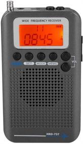 img 4 attached to 📻 Full Band Hand-held Aircraft Digital Travel Radio - AIR FM AM CB SW VHF Air Band Radio Receiver with Extended Antenna, LCD Display, Alarm, Built-in Battery, and Earphones (Black)