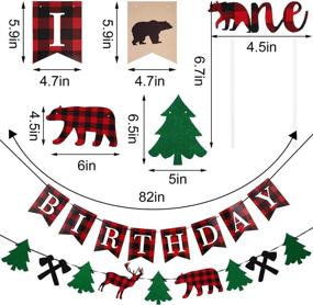 img 1 attached to 54-Piece Lumberjack Birthday Party Decorations Set: Buffalo Plaid Happy Birthday Banner, Lumberjack Theme Garland, Cake Toppers, Red & Black Balloons - Ideal for Christmas 1st Birthday Celebration