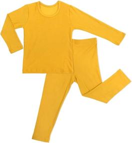 img 1 attached to FOXCLUB Kids Base Layer Thermal Pajama Set, Soft Short-Fleece Long-Sleeve Korea Underwear for Boys and Girls