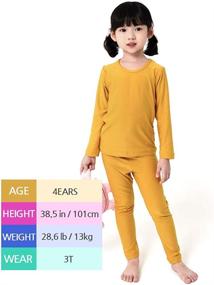 img 3 attached to FOXCLUB Kids Base Layer Thermal Pajama Set, Soft Short-Fleece Long-Sleeve Korea Underwear for Boys and Girls