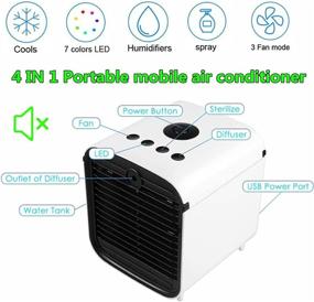 img 4 attached to ❄️ Nifogo 3 in 1 Personal Air Conditioner: Portable Cooler with 3 Fan Speeds, 7-Color Night Light – Ideal for Office Desk, Dorm, Bedroom and Outdoors (White)