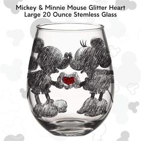 img 3 attached to ✨ Sparkle up your drinkware collection with the Silver Buffalo Disney Mickey and Minnie Classic Heart Glitter Stemless Glass, 20-Ounce!