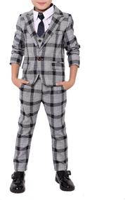 img 3 attached to Stylish Black and Green Pieces Jacket for Boys in Suits & Sport Coats Category