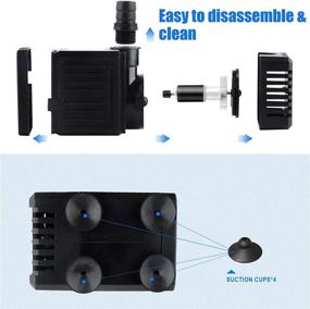 img 1 attached to FREESEA Aquarium Submersible Water Pump: 550GPH 30W - Ultra Quiet Mini Side Suction Pond Pump with 6ft Power Cord - Perfect for Hydroponics, Statuary, Fish Tank