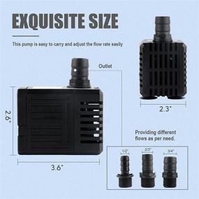 img 3 attached to FREESEA Aquarium Submersible Water Pump: 550GPH 30W - Ultra Quiet Mini Side Suction Pond Pump with 6ft Power Cord - Perfect for Hydroponics, Statuary, Fish Tank