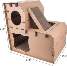 img 3 attached to 🐱 Vencer Eco-Friendly Cardboard Cat House Scratcher(Assembled DIY)