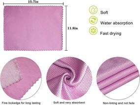 img 3 attached to 🧼 Nanoscale Fish Scale Microfiber Cleaning Cloths - Highly Absorbent & Streak-Free 18 Pack for Windows, Mirrors, and Glass - Reusable Polishing Cloth (12 in x 16 in)