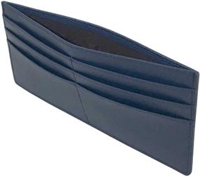 img 1 attached to Women's Slim Leather Wallet with Zipper Pocket - Navy - Ideal for Clutch Bag and Credit Cards