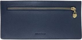 img 2 attached to Women's Slim Leather Wallet with Zipper Pocket - Navy - Ideal for Clutch Bag and Credit Cards