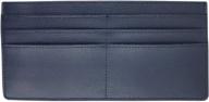 women's slim leather wallet with zipper pocket - navy - ideal for clutch bag and credit cards logo