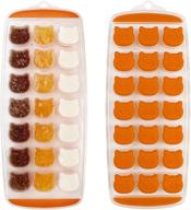 ice cube tray and chocolate mold set - easy release, bpa free, dishwasher safe - 2 pack, candy & cat ice mold - orange aichoof logo