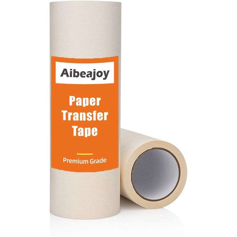 Aibeajoy Transfer Tape for Vinyl 6inch x 100 ft Paper Masking Tape 3D Printing Tape, with A Medium to High Tack Layflat Adhesive. Grea