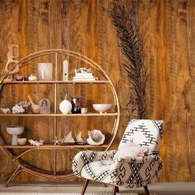 img 3 attached to 🌳 Erfoni Wood Wallpaper Peel and Stick Rustic Wood Grain Contact Paper 17.7" x 78.7" - Distressed Wood Self Adhesive Paper, Brown Wood Plank Removable Countertop Vinyl