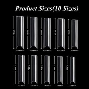 img 3 attached to 💅 100PCS Extra Long Straight Square Tips for Acrylic Nails - Vcedas Half Cover Extra Long C Curve Nail Tips with Box