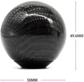 img 3 attached to 🏎️ TASAN RACING Carbon Fiber Style Gear Shift Knob: Universal Round Ball Type Stick Shifter in Black, with 3 Adapters
