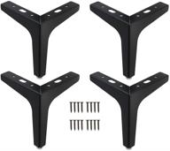 🪑 natgai set of 4 furniture legs: modern metal chrome polished sofa legs, diy replacement parts with black 5-inch height logo