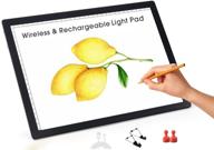 🔆 wireless a4 led light pad for tracing, weeding vinyl and more - vkteklab rechargeable lithium battery powered light box board logo