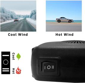 img 3 attached to 🚗 12V Portable Car Heater and Cooling Fan 2-in-1 - Mingting 200W Upgrade Windshield Defogger Defroster Demister with Suction Holder, Plug into Cigarette Lighter