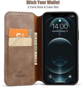 img 1 attached to Casus Compatible Magnetic Leather Kickstand Cell Phones & Accessories for Cases, Holsters & Clips