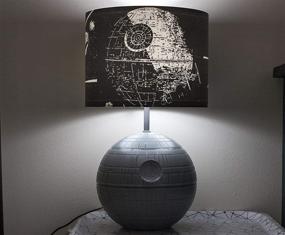 img 3 attached to Enhanced SEO: 3D Death Star Desktop LED Lamp Light feat. Printed Fight Scene Shade - Star Wars Collectible