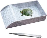 🐢 kathson reptile feeding dish with basking platform: turtle food and water bowl for horned frogs, lizards, and tortoise habitat - ideal for amphibians' baths logo