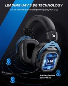 img 2 attached to 🎧 XIBERIA S11: Wireless Gaming Headset with 5.8GHz Surround Sound for PC, PS5, PS4 - Anti-Interference, Noise Cancelling Mic, Ultra-Low Latency - Lightweight, Wired Mode for Xbox One