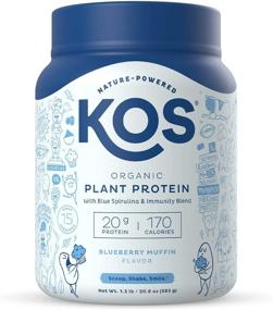 img 4 attached to 🌿 KOS Plant Based Protein Powder: Delicious Blueberry Muffin Flavor with Immune Support - Vegan, Soy, Gluten & Dairy Free - 1.3lbs, 15 Servings