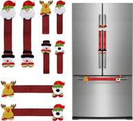 🎄 christmas refrigerator handle covers set of 8 - santa & snowman door handle cover kitchen appliance covers for fridge, microwave, oven, dishwasher - holiday decoration логотип