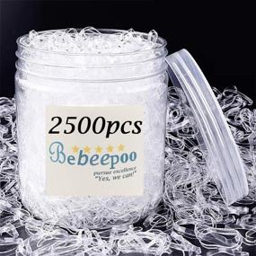 img 4 attached to BEBEEPOO 2500pcs Clear Elastic Hair Bands in a Box - Mini Hair Rubber Bands, Soft Hair Elastics Ties 2mm Width, 30mm Length - STRONG & REUSABLE