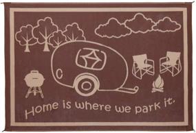 img 4 attached to Outdoor RV Home Patio Reversible Mat 🏕️ - Brown/Beige, 8ft x 18ft: Stylish Camping Essential