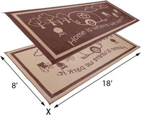 img 3 attached to Outdoor RV Home Patio Reversible Mat 🏕️ - Brown/Beige, 8ft x 18ft: Stylish Camping Essential