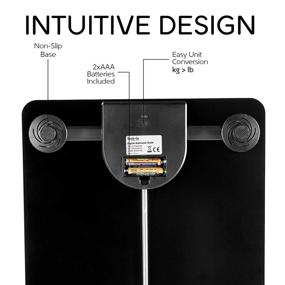 img 1 attached to 🚿 High-Capacity 400lb Bathroom Scale with Stylish All Black Glass Surface