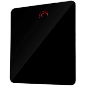 img 4 attached to 🚿 High-Capacity 400lb Bathroom Scale with Stylish All Black Glass Surface