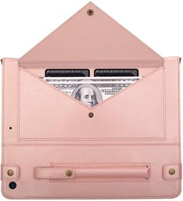 img 2 attached to 📱 SZJCLTD iPad Case (9th / 8th / 7th Gen) 10.2 Inch - Rose Gold PU Leather, Card Slots, Kickstand, Money Pocket, Shoulder & Hand Straps, Pencil Holder