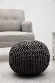 img 1 attached to 🪑 COTTON CRAFT - Handmade Grey Cable Style Dori Pouf Ottoman - Unique Cotton Braid Cord Seating - 20 Dia x 14 High