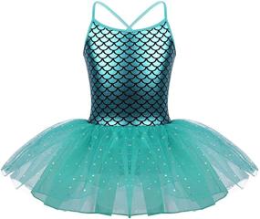 img 4 attached to Inlzdz Princess Gymnastics Activewear Lake_Blue Sports & Fitness