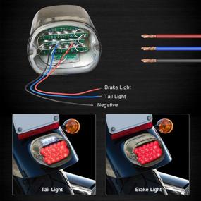 img 3 attached to 🔴 NTHREEAUTO LED Tail Light Silver FL Smoked Layback Brake Taillights for Harley Dyna, FLST, FXSTB, FXST, Touring Models