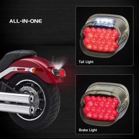 img 2 attached to 🔴 NTHREEAUTO LED фонарь задний серебристый FL с копченым линзованным рассеивателем для Harley Dyna, FLST, FXSTB, FXST, модели Touring