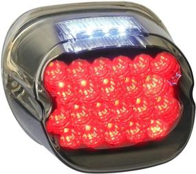 img 4 attached to 🔴 NTHREEAUTO LED фонарь задний серебристый FL с копченым линзованным рассеивателем для Harley Dyna, FLST, FXSTB, FXST, модели Touring