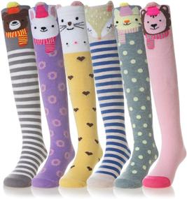 img 4 attached to Girls Cartoon Animal Cotton Stockings