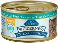 🐱 blue buffalo wilderness wild delights: high protein grain-free kitten flaked wet cat food, chicken & trout – 24 pack logo
