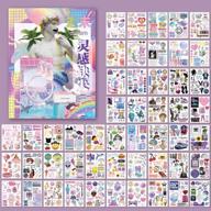 🍦 kawaii washi stickers set (50 sheets) - vaporwave style ice cream sculpture, pet animal food - self-adhesive diy label for scrapbook diary art craft planner travel journal logo