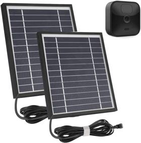 img 4 attached to iTODOS 2 Pack Solar Panels with 11.8Ft Cable & Adjustable Mount - Works for Blink Outdoor & XT XT2 Cameras, Weatherproof & Durable in Black