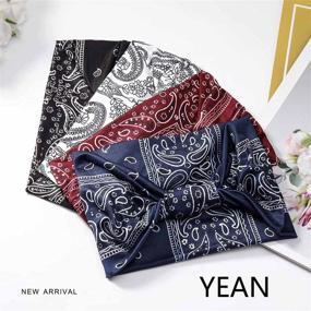 img 3 attached to 💁 Yean Boho Wide Black Headbands - Stretch Hair Bands Elastic Turbans for Women and Girls (Pack of 4) - Stylish Head Wraps (Boho)